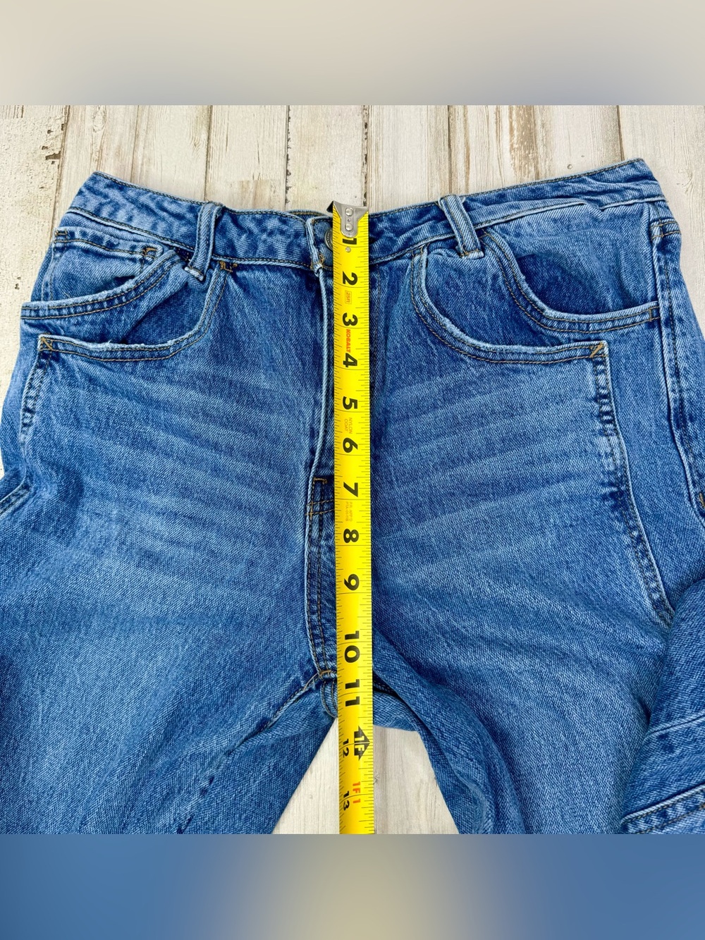 Vervet Blue Straight Wide Leg Jeans 28 (32x35) High Rise - Picture 7 of 11